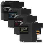 Brother LC209 &amp; LC205 Black &amp; Color 4-pack XXL Ink Cartridges