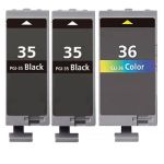 Canon PGI-35 &amp; CLI-36 Black &amp; Color 3-pack Ink Cartridges