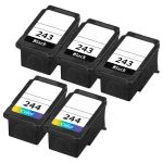 Canon Ink Cartridges 243 and 244 Combo Pack of 5: 3 PG-243 Black, 2 CL-244 Tri-color