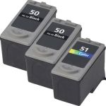 Canon PG-50 Black &amp; CL-51 Color 3-pack High Yield Ink Cartridges