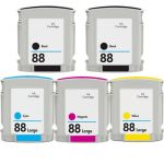 HP 88XL High Yield Black &amp; Color 5-pack Ink Cartridges