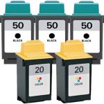 Lexmark #50 Black &amp; #20 Color 5-pack Ink Cartridges