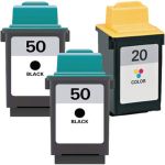 Lexmark #50 Black &amp; #20 Color 3-pack Ink Cartridges
