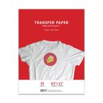 Premium T-shirt Iron-on 8.5 x 11 Transfer Paper, White or Light Colored Fabric - 20 Sheet Pack