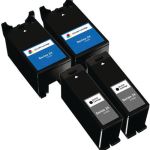 Dell (Series 24) T109N Black &amp; T110N Color 4-pack Ink Cartridges