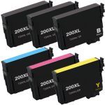 Epson 200XL T200XL Black &amp; Color 6-pack HY Ink Cartridges