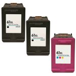 HP 61XL High Yield Black &amp; Color 3-pack Ink Cartridges
