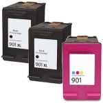 HP 901XL High Yield Black &amp; Color 3-pack Ink Cartridges
