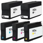 HP 950XL &amp; 951XL Black &amp; Color 5-pack High Yield Ink Cartridges
