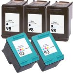 HP 98 Black &amp; HP 93 Color 5-pack Ink Cartridges