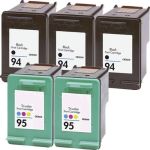 HP 94 Black &amp; HP 95 Color 5-pack Ink Cartridges