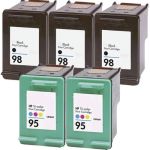 HP 98 Black &amp; HP 95 Color 5-pack Ink Cartridges