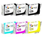 Epson 126 T126 Black &amp; Color 6-pack High Yield Ink Cartridges