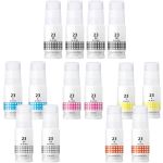 High Yield Canon GI-23 MegaTank Ink Bottles 14-Pack: 4 Black, 2 Cyan, 2 Magenta, 2 Yellow, 2 Red, 2 Gray