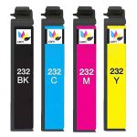 Epson Claria 232 Ink Cartridges Combo Pack of 4: 1 Black, 1 Cyan, 1 Magenta, 1 Yellow