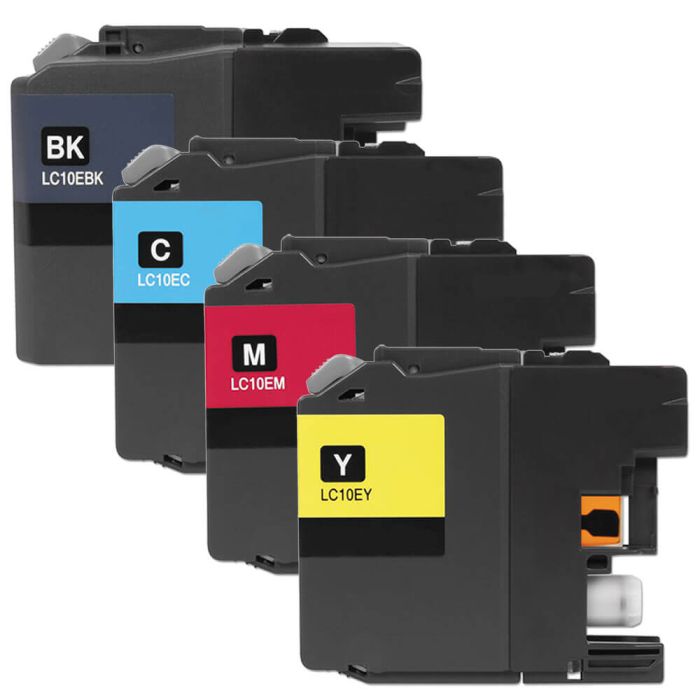 Brother LC10E Black & Color 4-pack High Yield Ink Cartridges