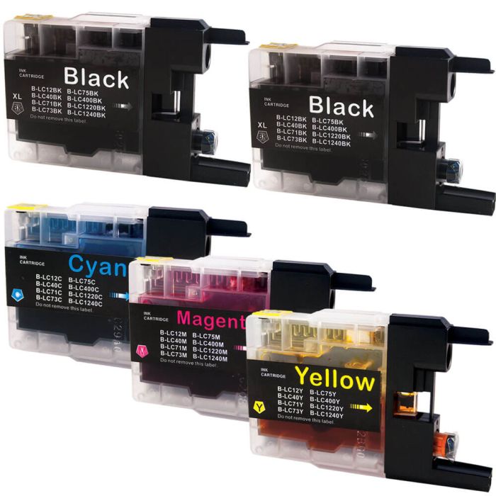 Brother LC75 Black & Color 5-pack High Yield Ink Cartridges
