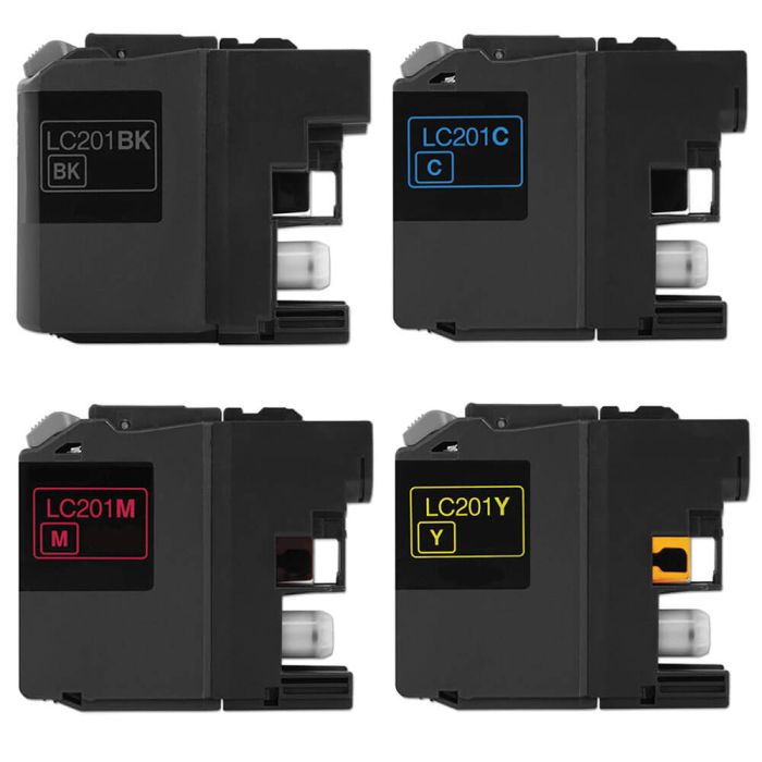 Brother LC201 Black & Color 4-pack Ink Cartridges