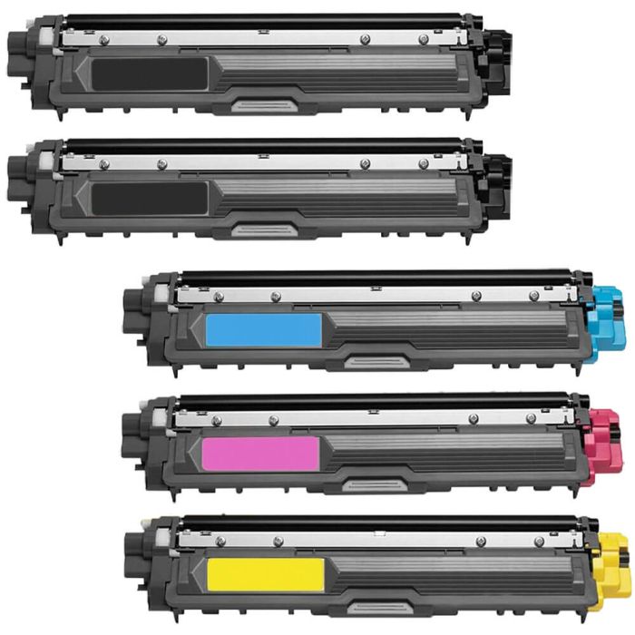 Brother TN221 Black & TN225 Color 5-pack HY Toner Cartridges