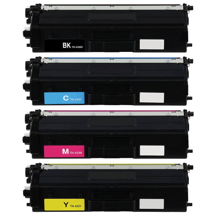 Brother TN433 Black & Color 4-pack High Yield Toner Cartridges