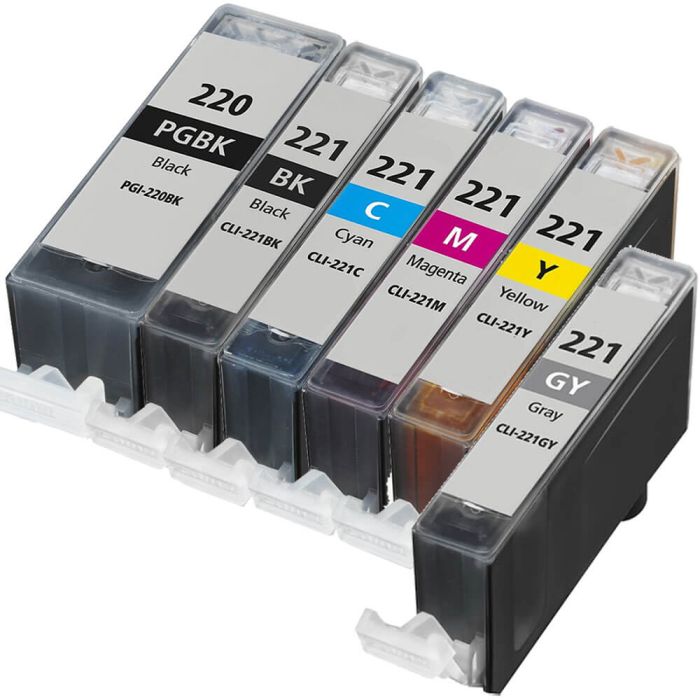 Canon PGI-220 & CLI-221 Black & Color 6-pack Ink Cartridges