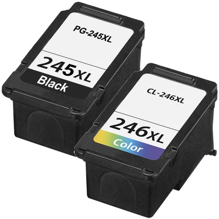 Canon PG-245XL Black & CL-246XL Color 2-pack High Yield Ink Cartridges