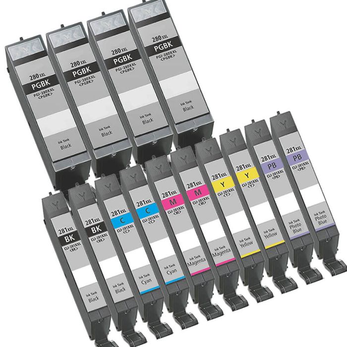 Canon PGI-280XXL & CLI-281XXL Black & Color 14-pack SHY Ink Cartridges