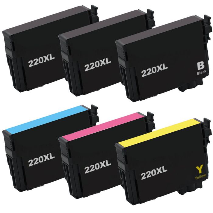 Epson 220XL T220XL Black & Color 6-pack HY Ink Cartridges