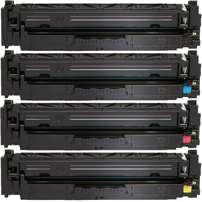 HP 410A Toner Cartridge Set of 4-Pack : 1 Black, 1 Cyan, 1 Magenta, 1 Yellow