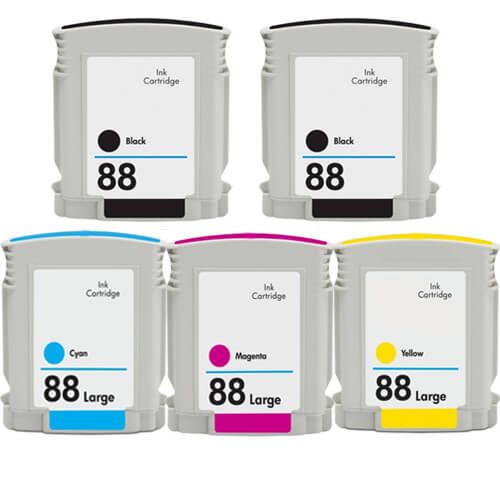 HP 88XL High Yield Black & Color 5-pack Ink Cartridges