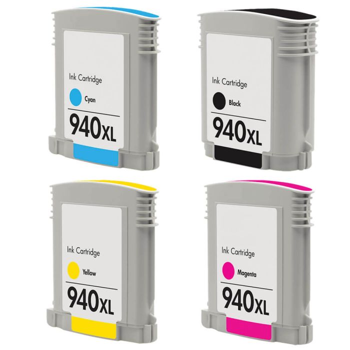 HP 940XL Black &amp; Color 4-pack High Yield Ink Cartridges