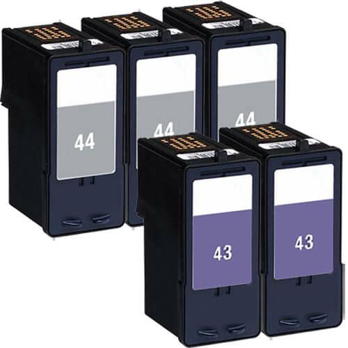 Lexmark #44XL Black & #43XL Color 5-pack HY Ink Cartridges
