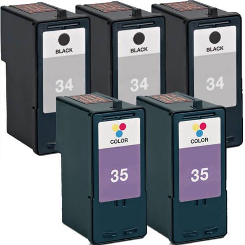 Lexmark #34 Black & #35 Color 5-pack Ink Cartridges