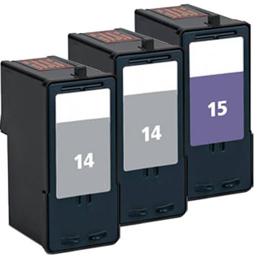 Lexmark #14 Black & #15 Color 3-pack Ink Cartridges