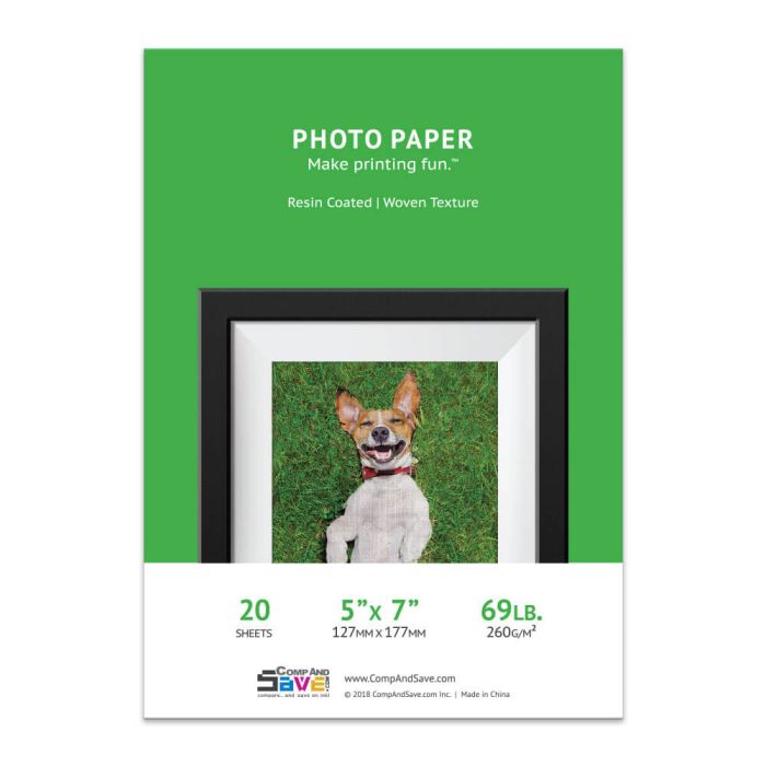 Premium 5 x 7 Woven Inkjet Photo Paper