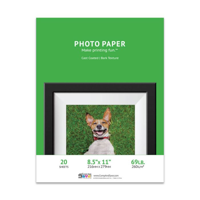 Premium 8.5x11 Bark Inkjet Photo Paper - 20 sheets