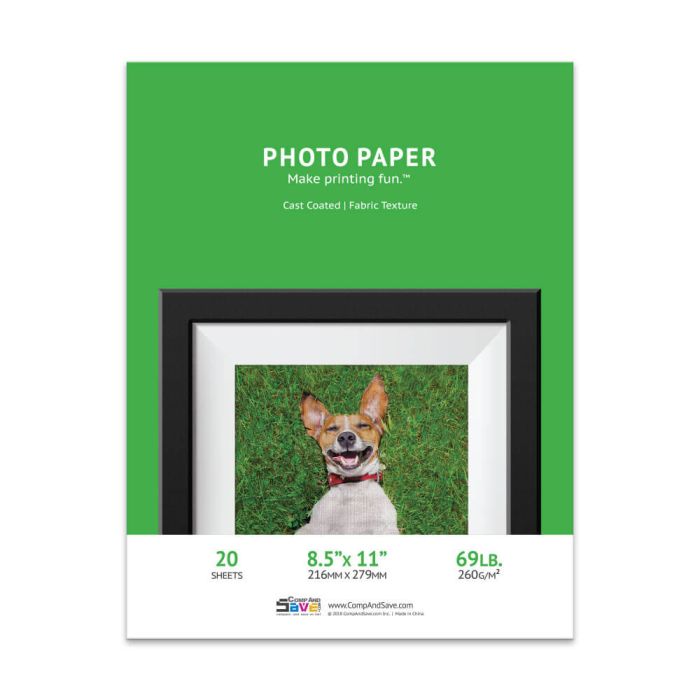 Premium 8.5x11 Fabric Inkjet Photo Paper - 20 sheets