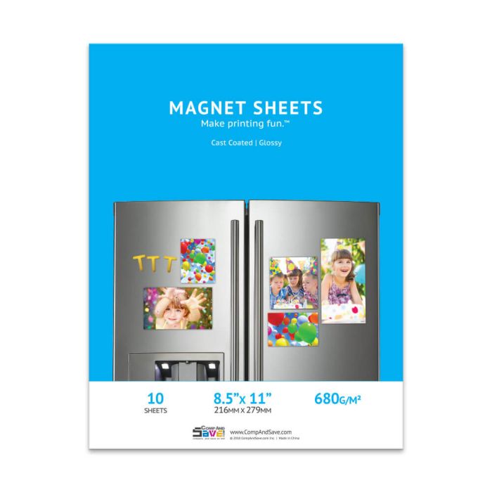 Premium 8.5x11 Glossy Magnet Sheets - 10 sheets