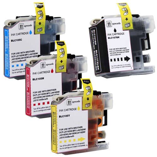 Brother LC107 & LC105 XXL Black & Color 4-pack Ink Cartridges
