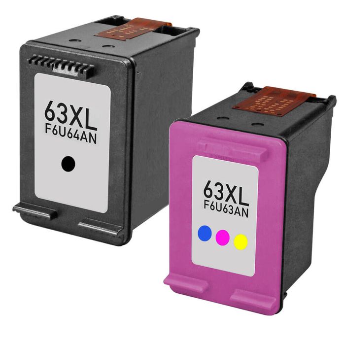 HP 63XL High Yield Black & Color 2-pack Ink Cartridges