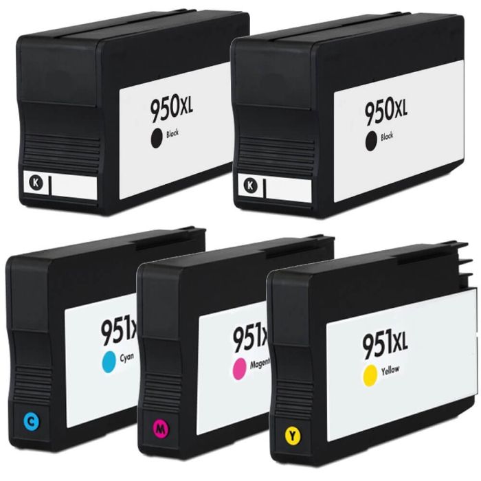 HP 950XL & 951XL Black & Color 5-pack High Yield Ink Cartridges