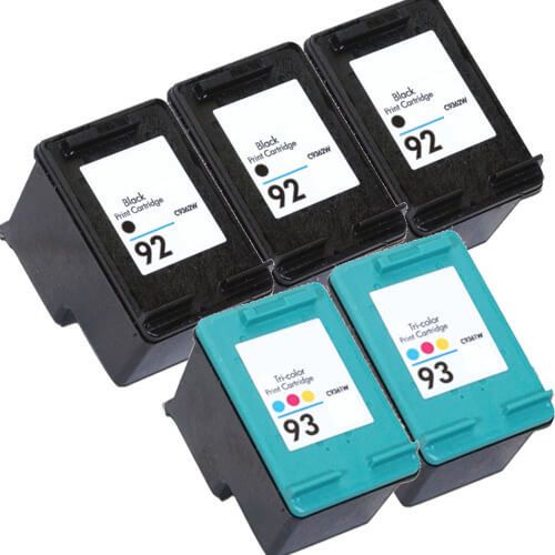 HP 92 Black & HP 93 Color 5-pack Ink Cartridges