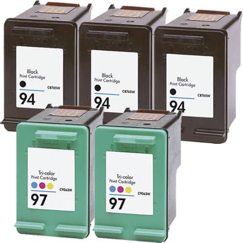 HP 94 Black & HP 97 Color 5-pack Ink Cartridges
