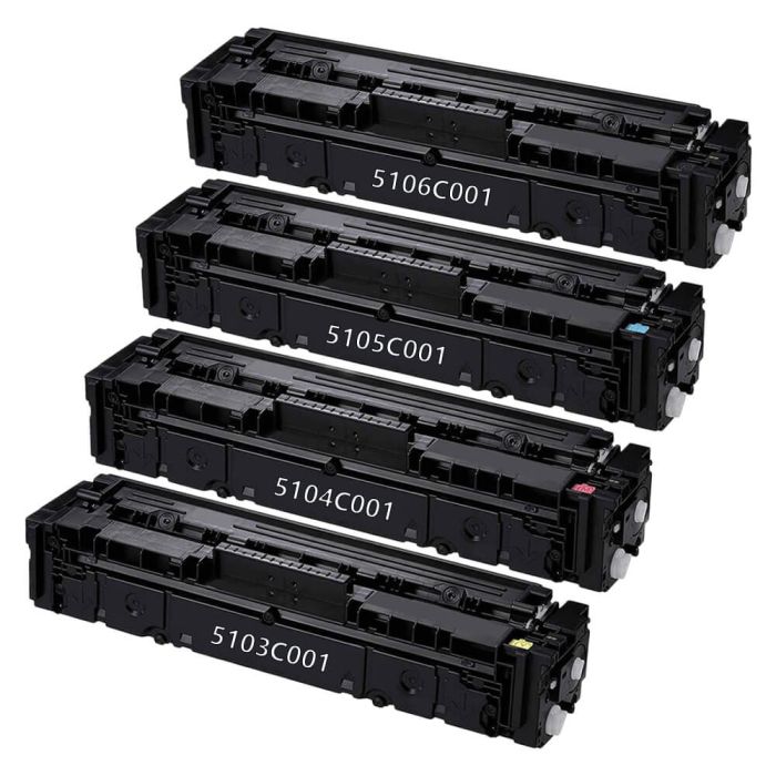High Yield Canon 067H Toner Cartridges Combo pack of 4: 1 Black, 1 Cyan, 1 Magenta, 1 Yellow