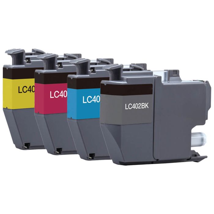 Compatible Brother Ink LC402 Cartridges Combo Pack of 4: 1 Black, 1 Cyan, 1 Magenta, 1 Yellow