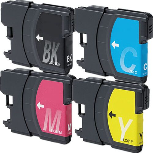 Brother LC61 Black & Color 4-pack Ink Cartridges