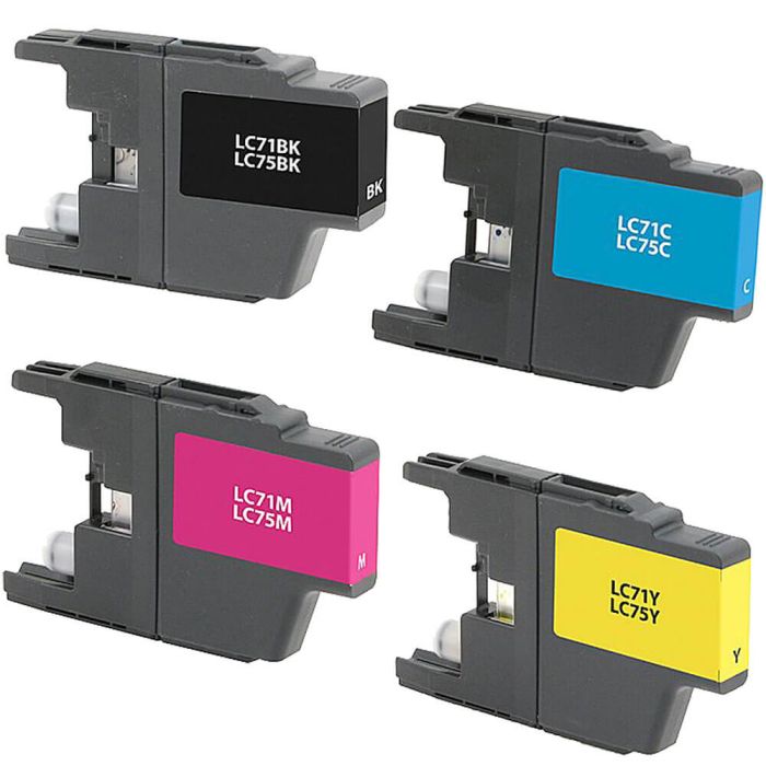 Brother LC75 Black & Color 4-pack High Yield Ink Cartridges