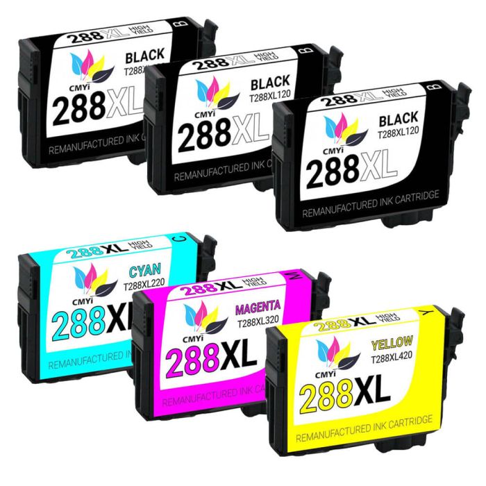 Epson 288XL T288XL Black & Color 6-pack HY Ink Cartridges