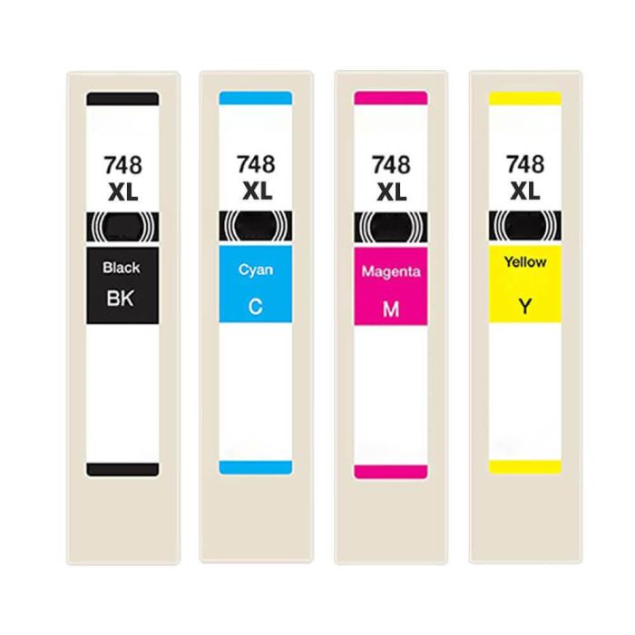 High Capacity Epson 748XL Ink Cartridges Combo Pack of 4 : 1 Black, 1 Cyan, 1 Magenta, 1 Yellow