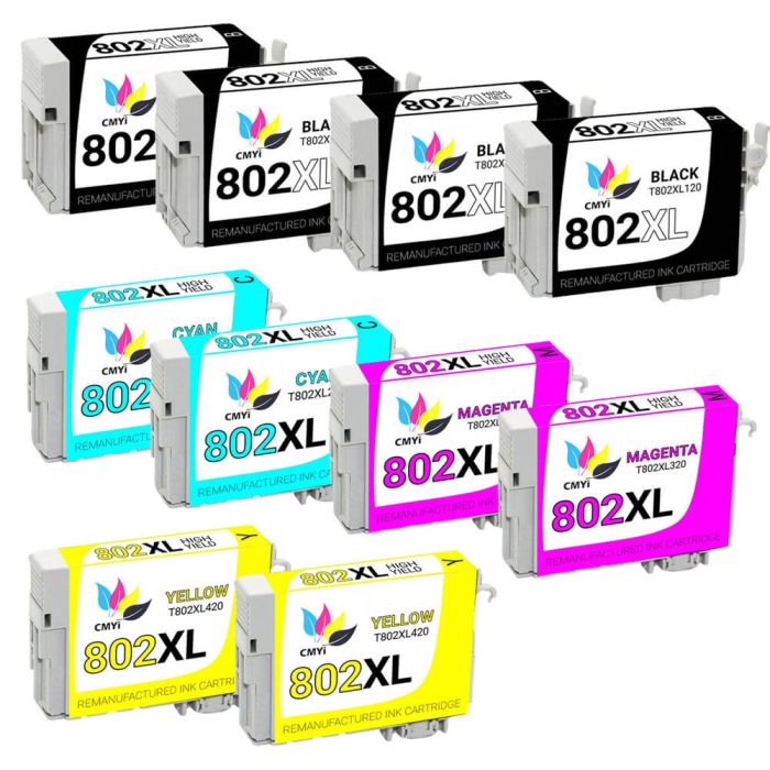 Epson 802XL ink cartridges combo pack 10